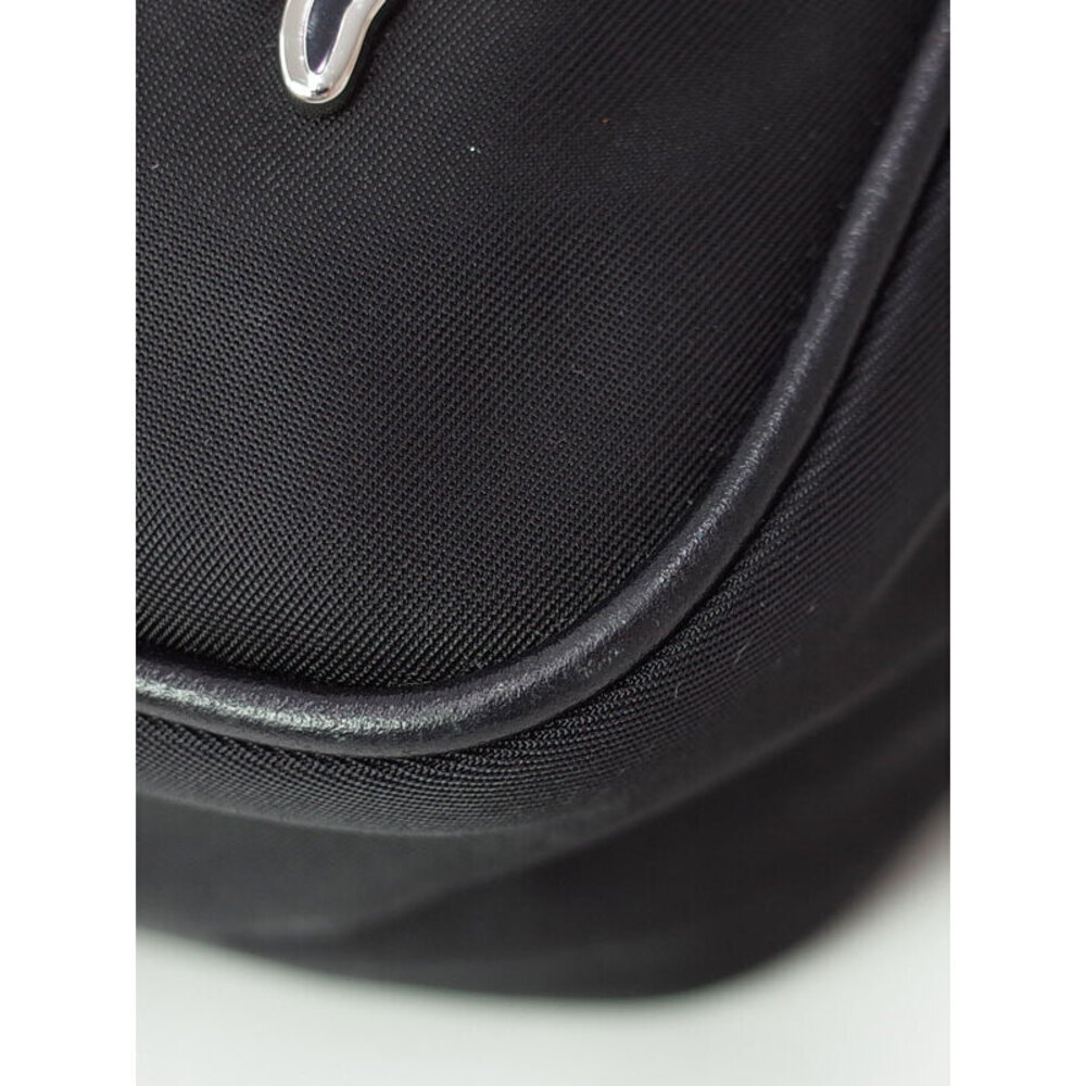 PRADA Metal Appliqu Shoulder Bag Black Patches Rabbit - Picture 4 of 5